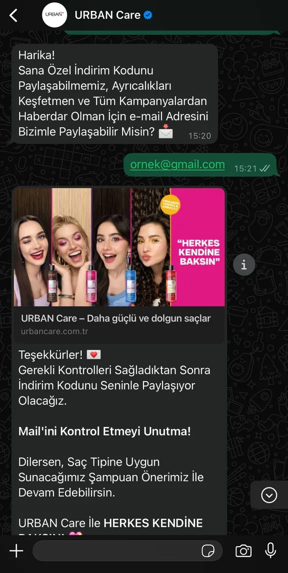 URBAN Care e-mail capture step