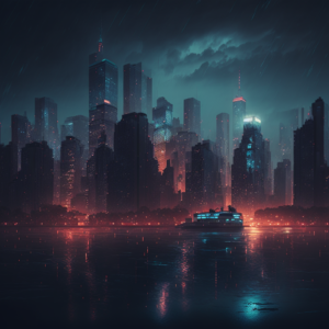 cheque futuristic new york skyline night 8k rainy realistic b35b5983 ea8d 4e10 9e17 46d5034a0bce