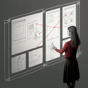 kkris 3d sketch of a woman in front of a canvas planning an imp fdeb6246 3571 483f 8a05 2c86b927c22b